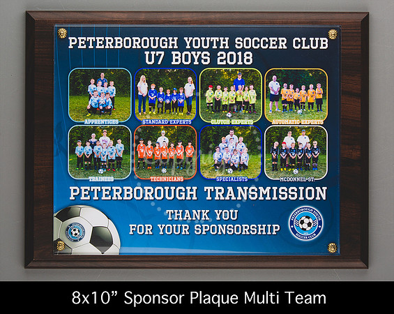 Sponsor Plaque 8x10 Multi Team B Soccer_